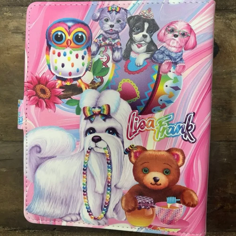 Lisa Frank Dogs A5 6 ring binder with matching paper